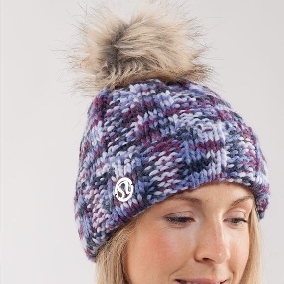 Lululemon Toasty Toque Beanie Black Swan Lilac Persian Purple Plum Space Dye - Picture 1 of 6